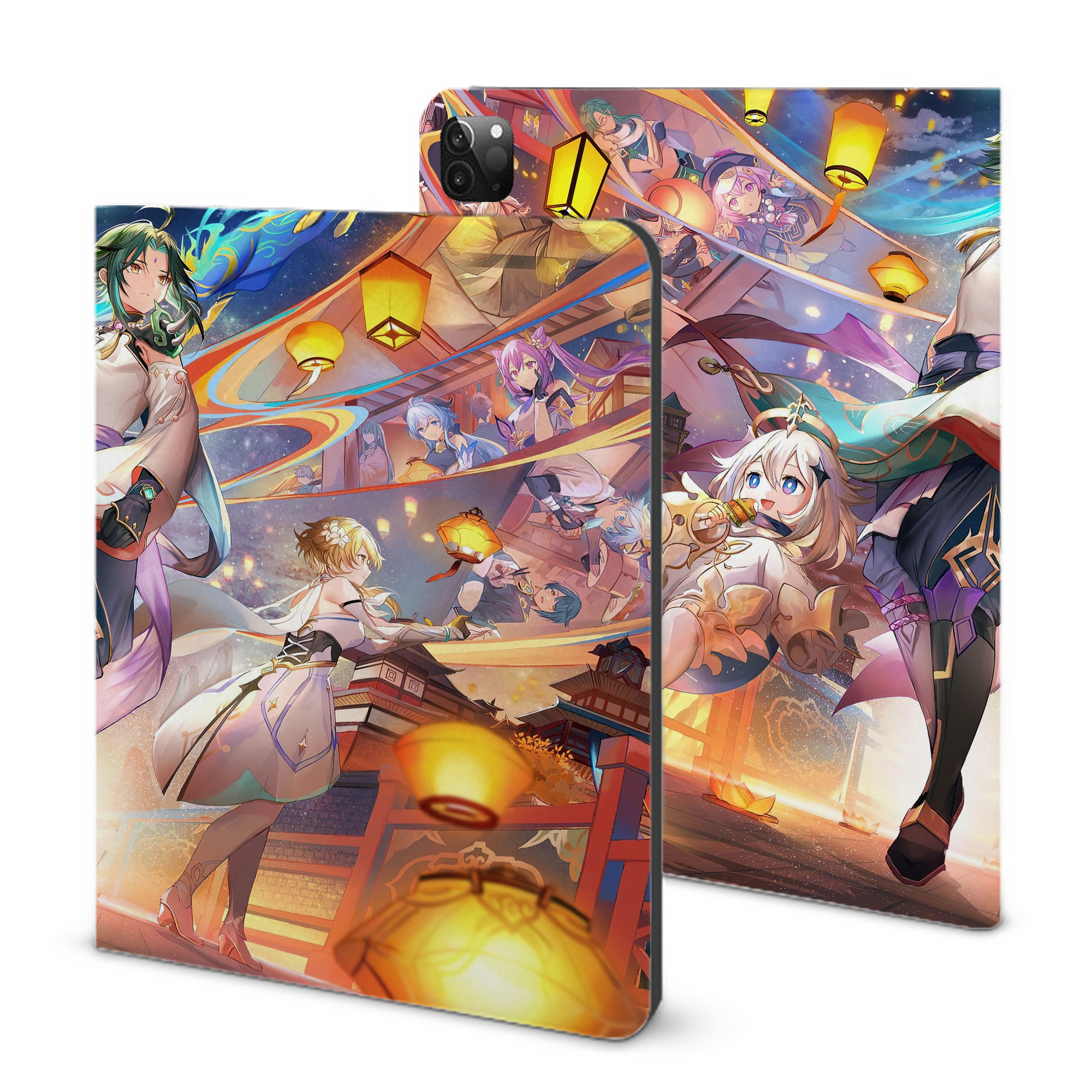 げんし神 genshin IPadケース ペンホルダー付き ブックスタイルデザイン